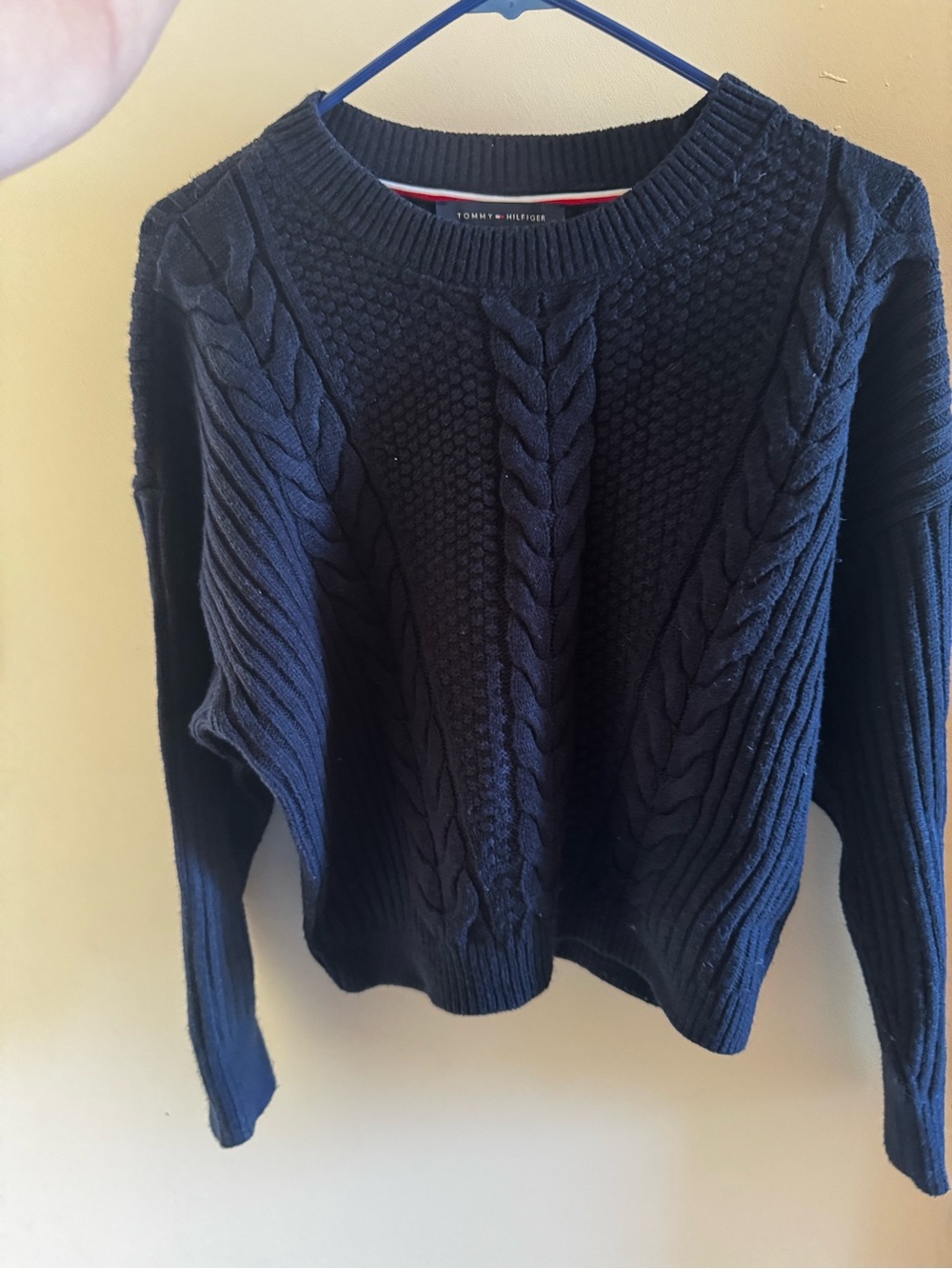 Tommy Hilfiger Women Textured Knit Sweater with Signature Trim